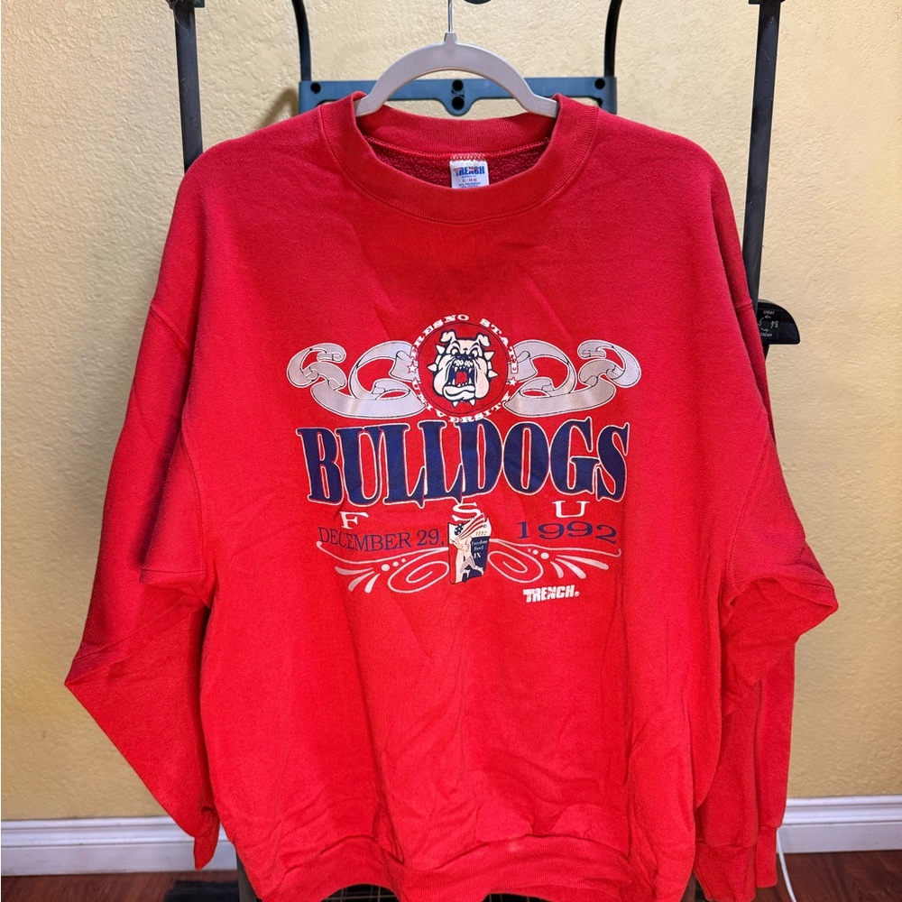 Fresno State Bulldogs Red Sweatshirt Vintage